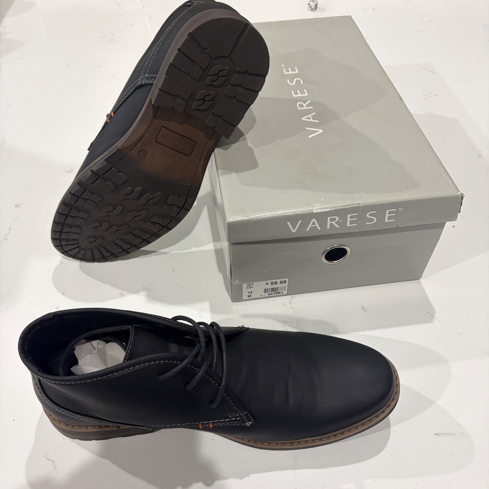 Varese Gobi II Mens Black Chukka Boots Lace Up Ankle 350096 Size 12M